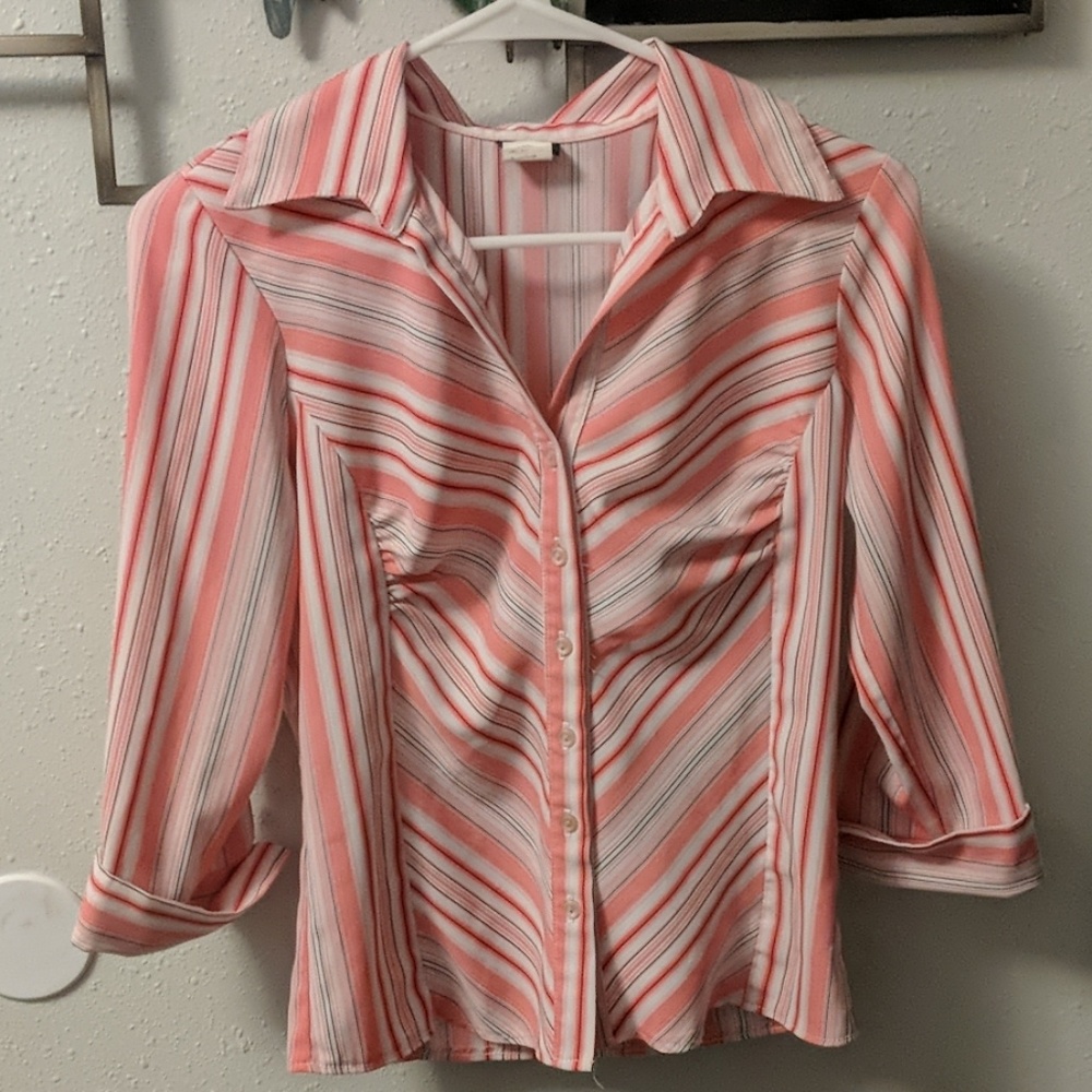 Tangents, womens, button up blouse, size small